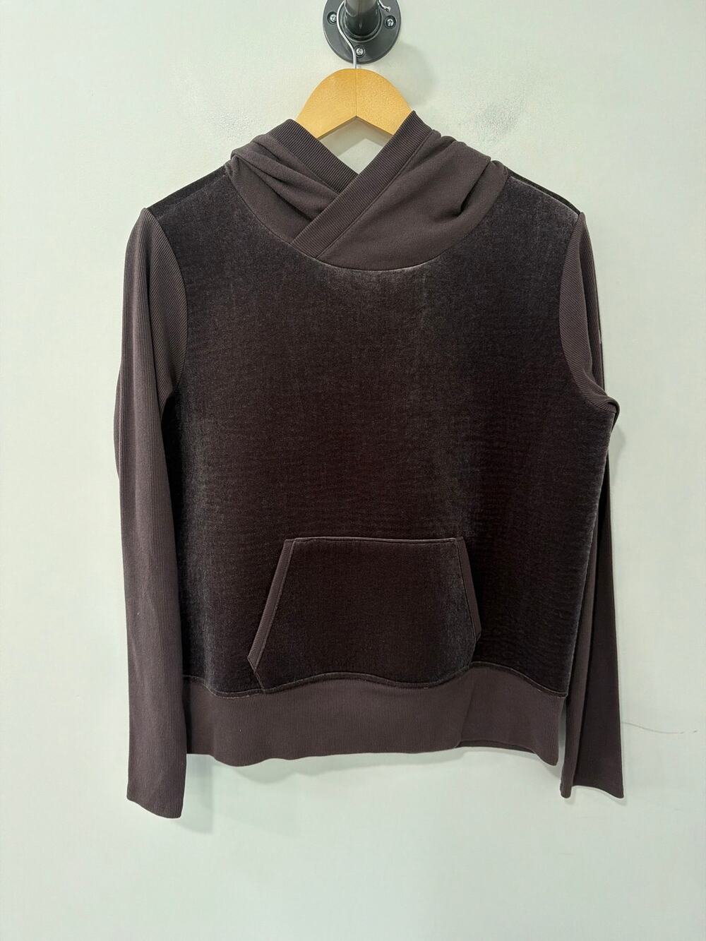 ALO Yoga Hoodie Velour Brown Size S